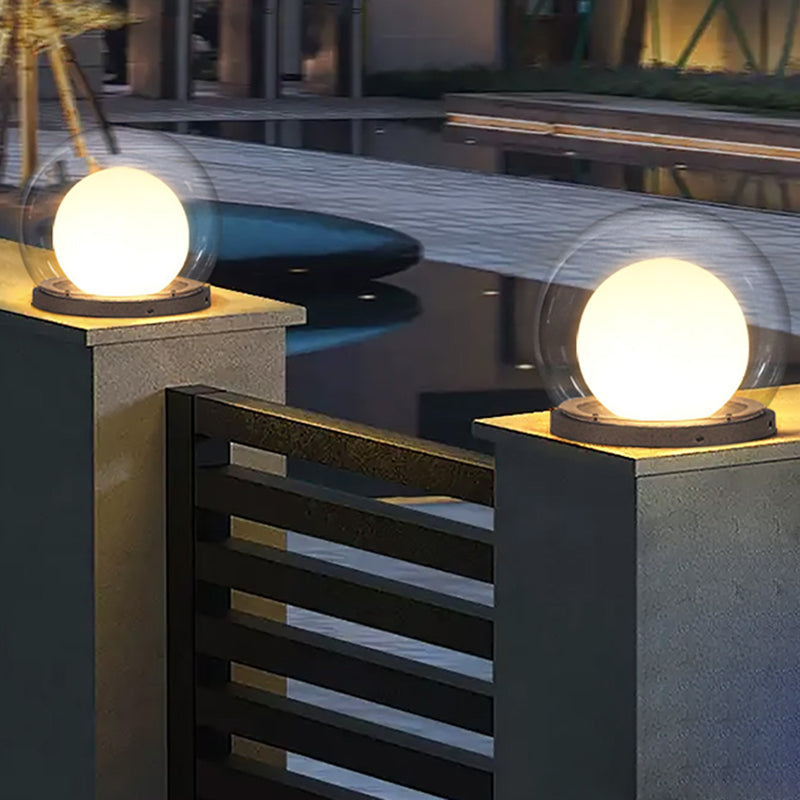 Modern Solar Stainless Steel PMMA Ball Moon Light