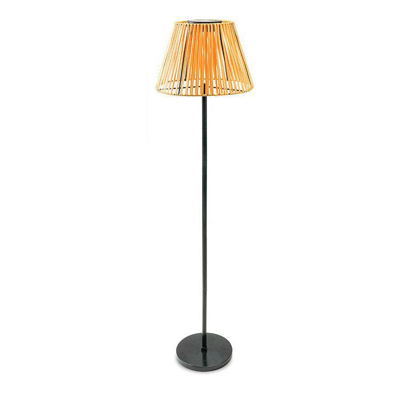 Japanese Solar Rechargeable Conic Woven Iron Floor Lamp