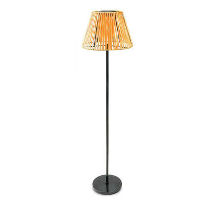 Japanese Solar Rechargeable Conic Woven Iron Floor Lamp