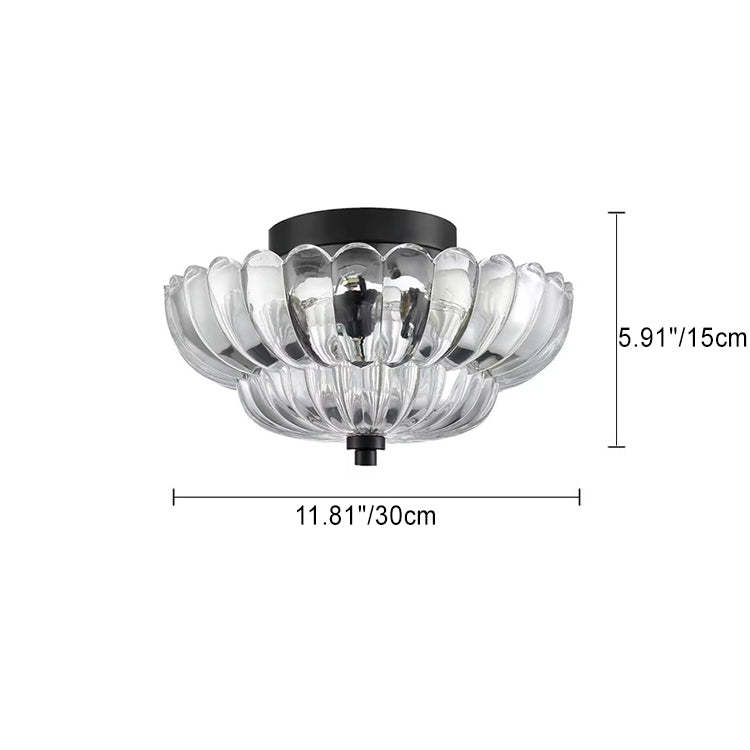 Retro Glass Iron Floral Petal Ceiling Light