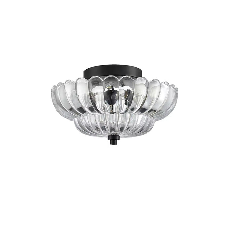Retro Glass Iron Floral Petal Ceiling Light