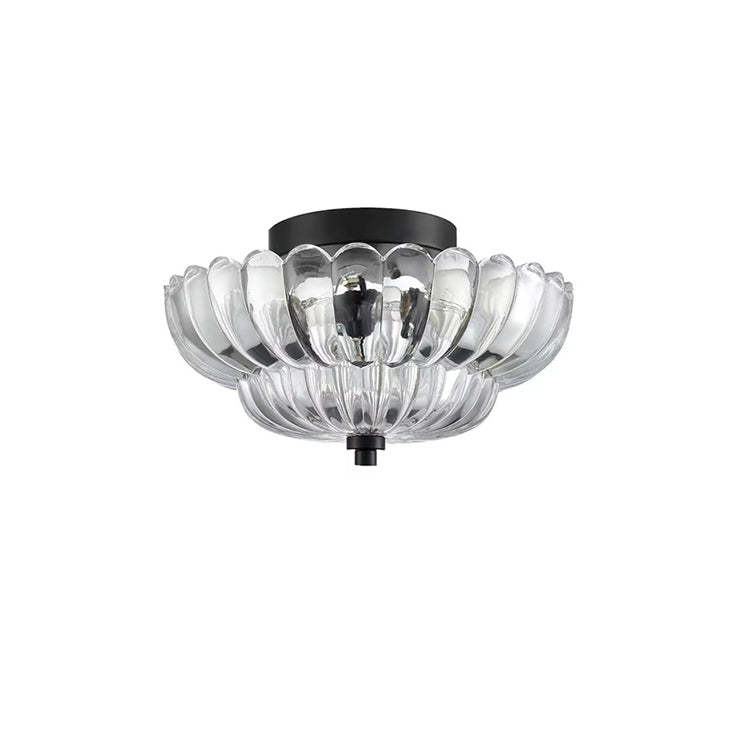 Retro Glass Iron Floral Petal Ceiling Light