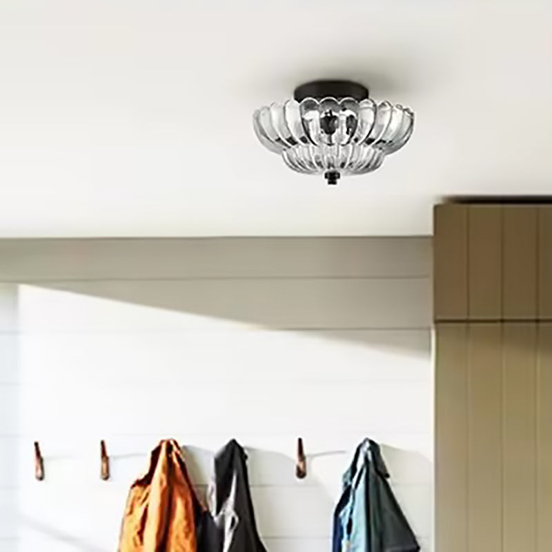 Retro Glass Iron Floral Petal Ceiling Light