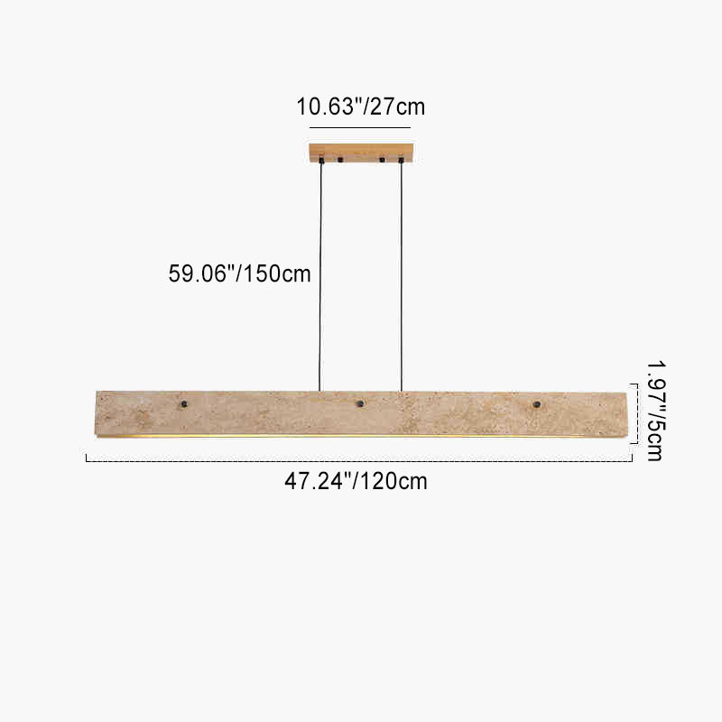 Japanese Travertine Aluminum Island Chandelier