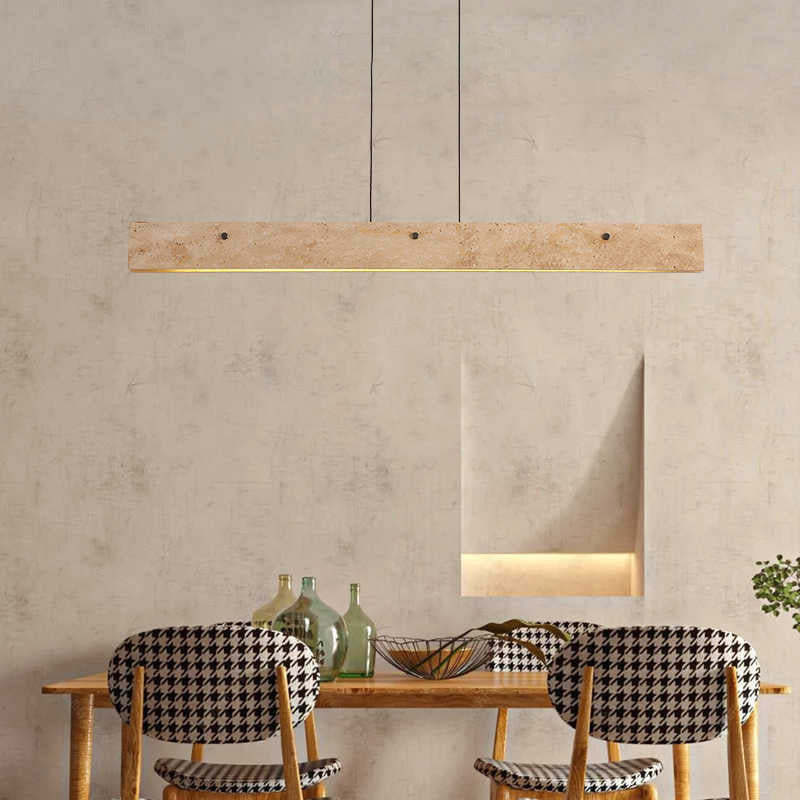 Japanese Travertine Aluminum Island Chandelier