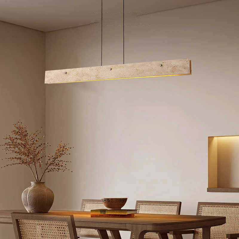 Japanese Travertine Aluminum Island Chandelier