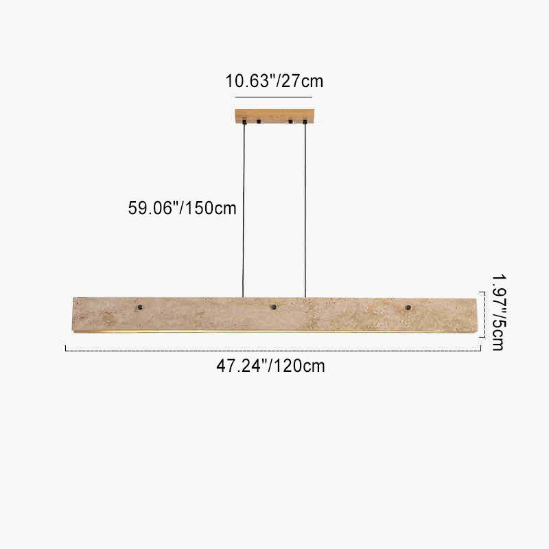 Japanese Travertine Aluminum Island Chandelier