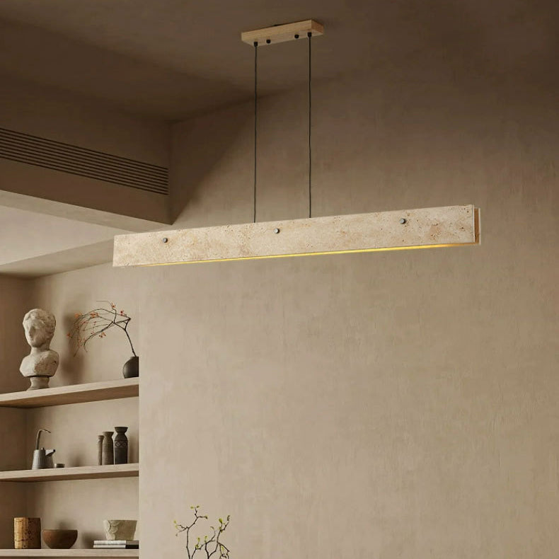 Japanese Travertine Aluminum Island Chandelier