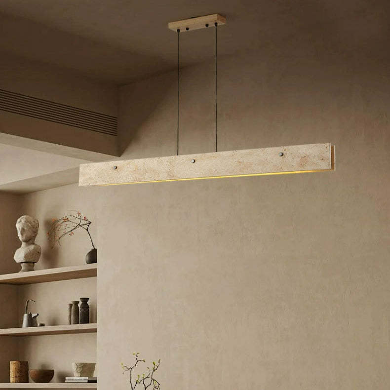 Japanese Travertine Aluminum Island Chandelier