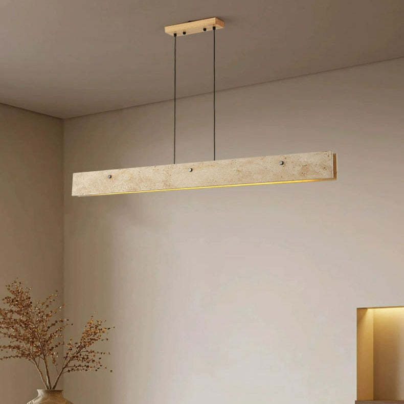 Japanese Travertine Aluminum Island Chandelier