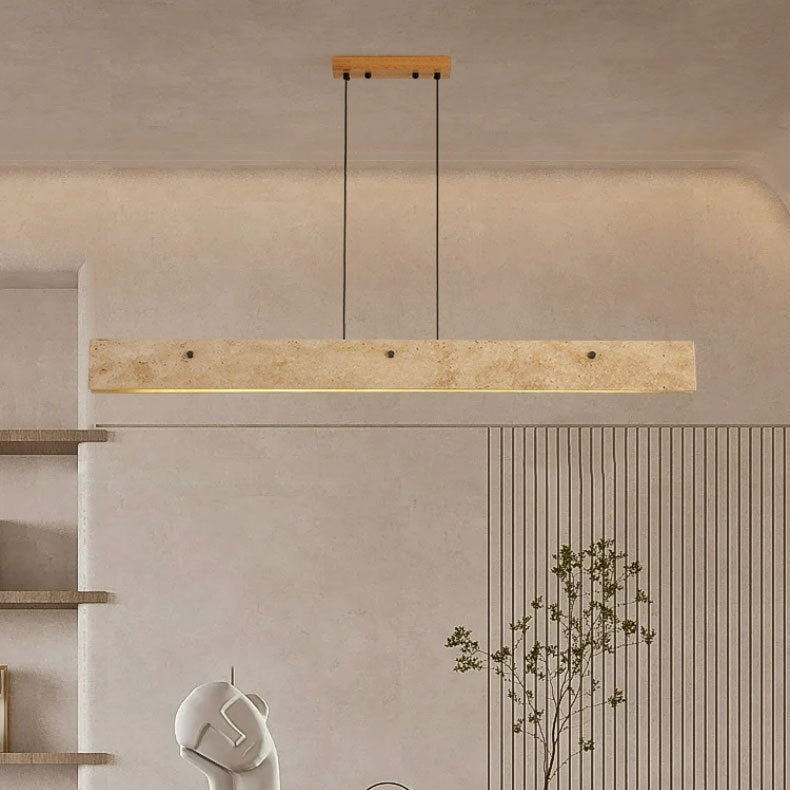 Japanese Travertine Aluminum Island Chandelier — Infinitely Dimmable / 220V-240V For UK/AU