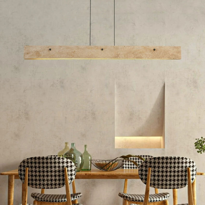 Japanese Travertine Aluminum Island Chandelier