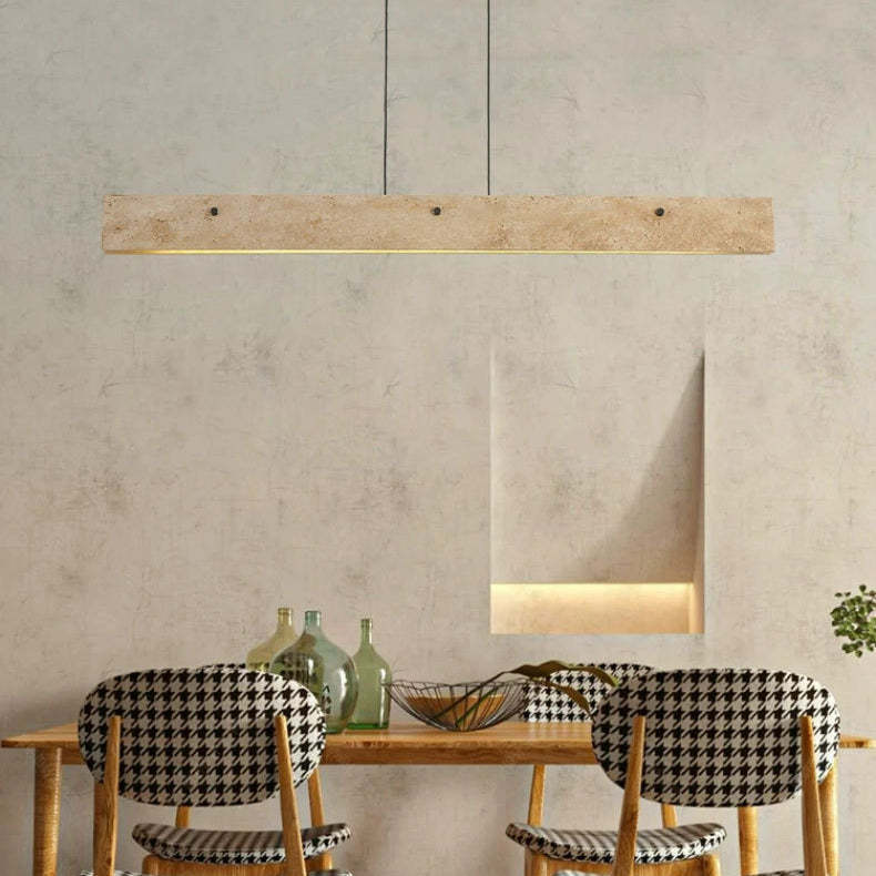 Japanese Travertine Aluminum Island Chandelier