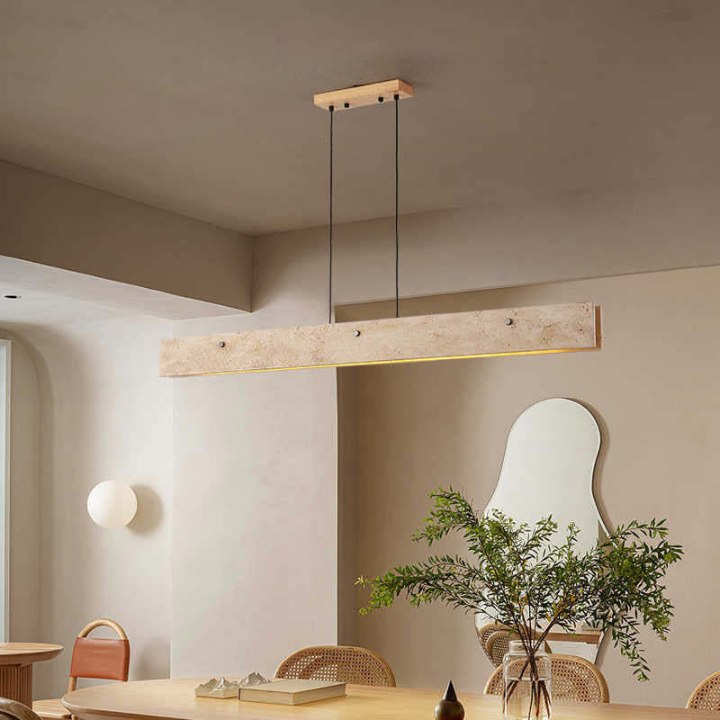 Japanese Travertine Aluminum Island Chandelier — Infinitely Dimmable / 110V-120V For US/CA