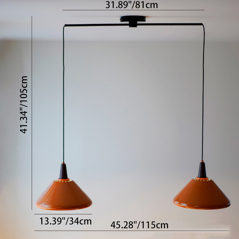 Vintage Iron Conic 1/2-Light Pendant