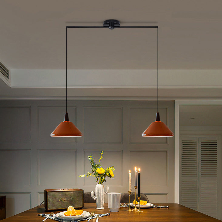 Vintage Iron Conic 1/2-Light Pendant — 2 / 110V-120V For US/CA