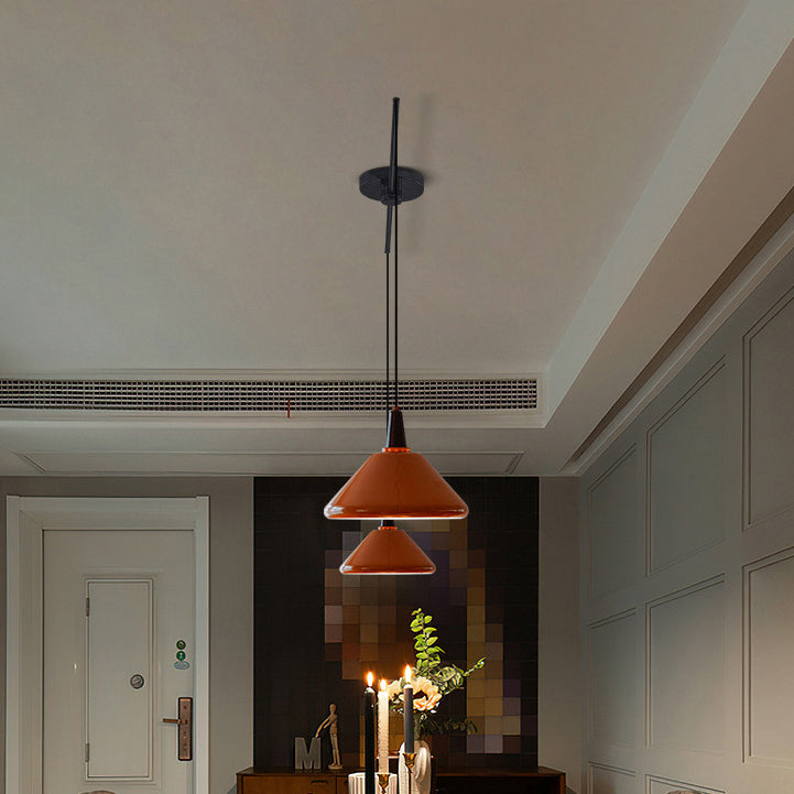 Vintage Iron Conic 1/2-Light Pendant