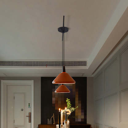 Vintage Iron Conic 1/2-Light Pendant
