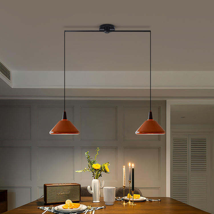 Vintage Iron Conic 1/2-Light Pendant