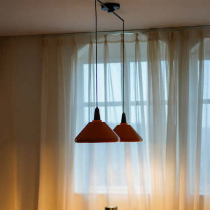 Vintage Iron Conic 1/2-Light Pendant