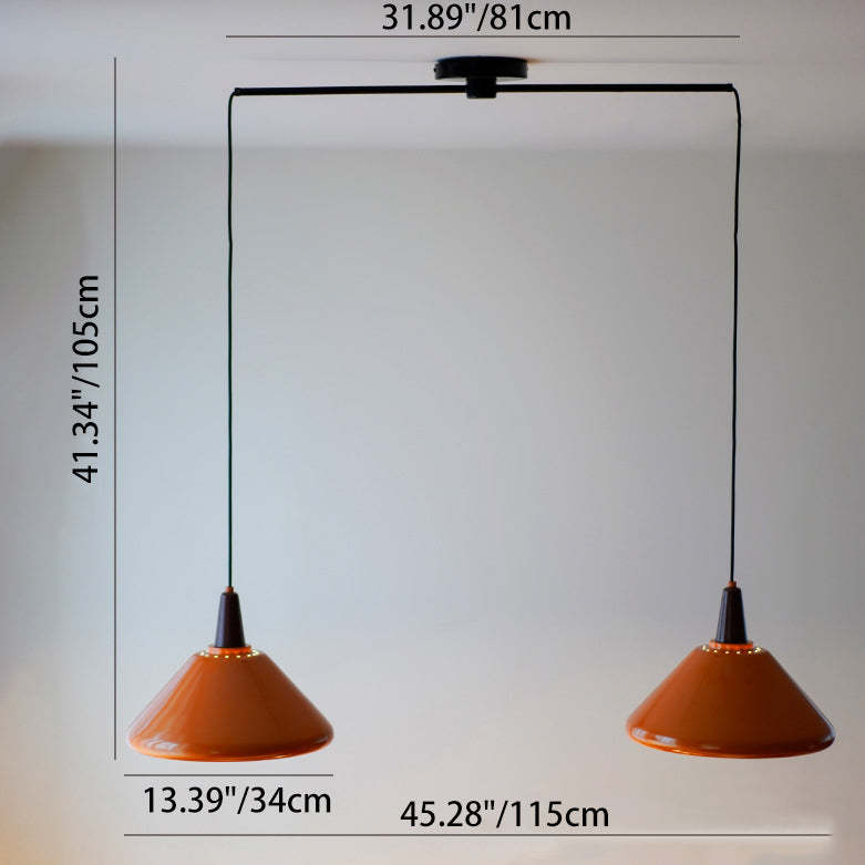Vintage Iron Conic 1/2-Light Pendant