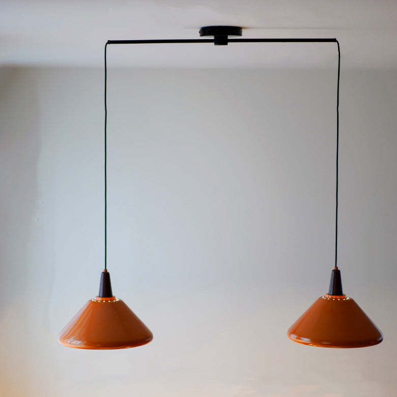 Vintage Iron Conic 1/2-Light Pendant