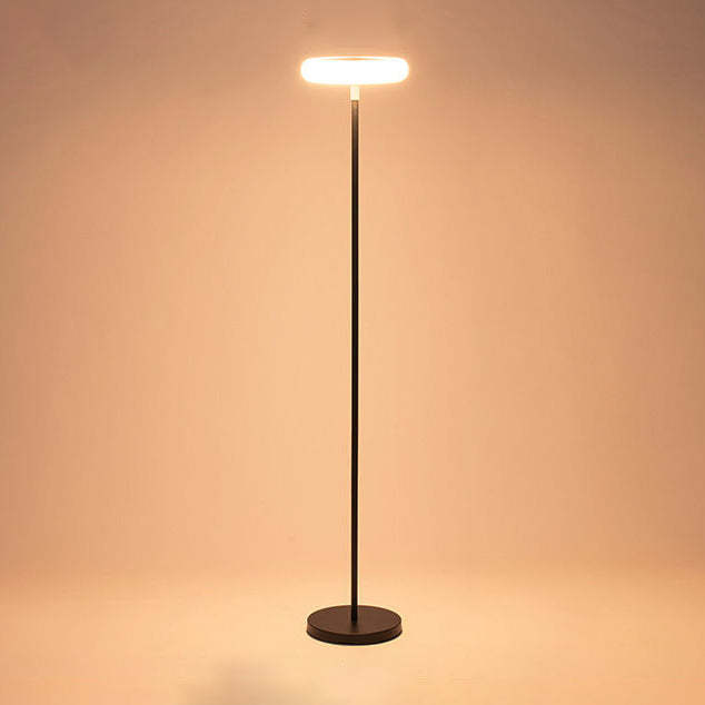 Modern Solar Round Aluminum LED Outdoor Floor Lamp