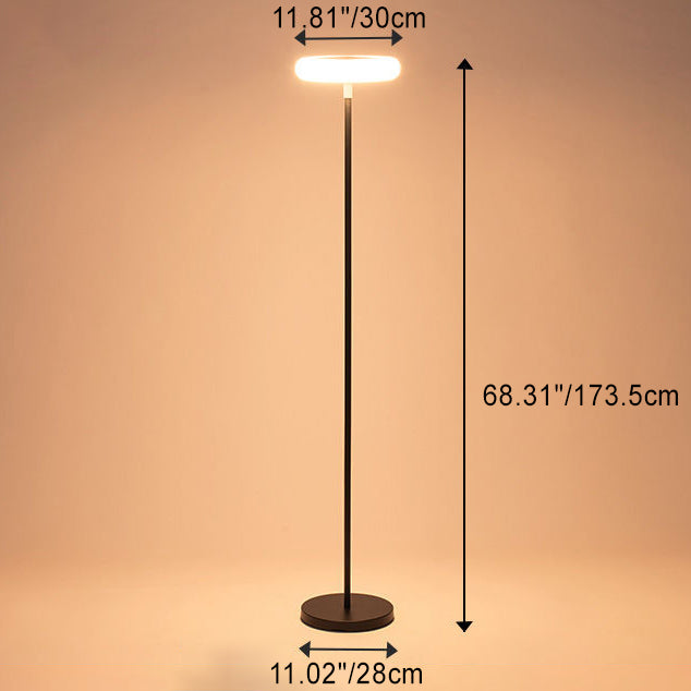 Modern Solar Round Aluminum LED Outdoor Floor Lamp