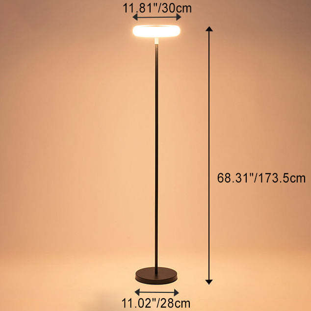 Modern Solar Round Aluminum LED Outdoor Floor Lamp