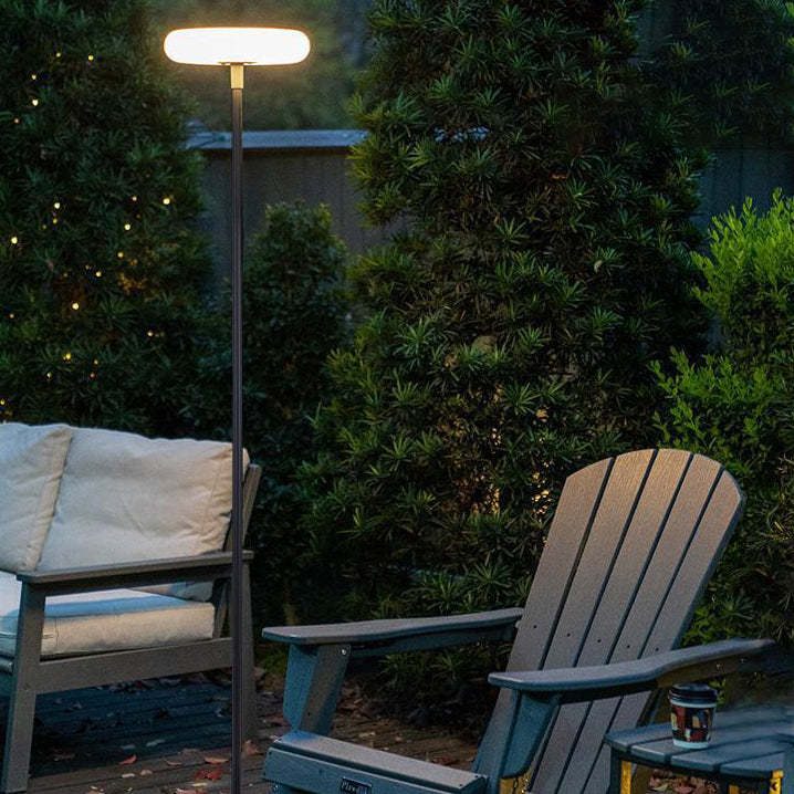 Modern Solar Round Aluminum LED Outdoor Floor Lamp