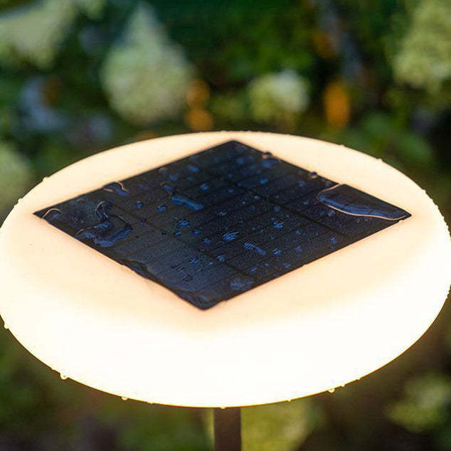 Modern Solar Round Aluminum LED Outdoor Floor Lamp