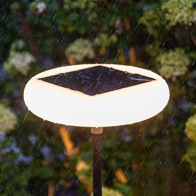 Modern Solar Round Aluminum LED Outdoor Floor Lamp