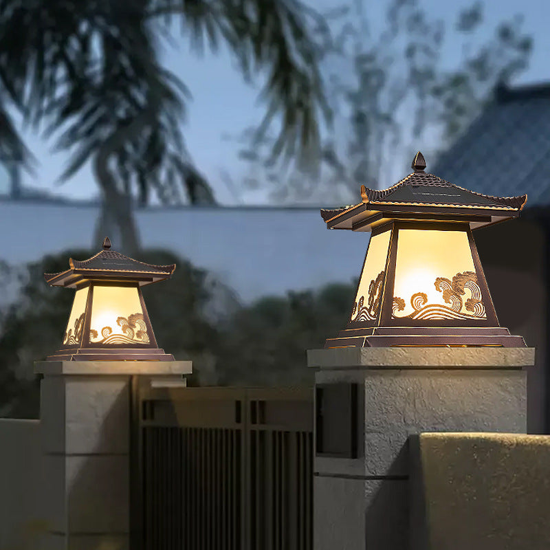 Chinese Solar Glass Palace Wave LED Outdoor Landscape Light