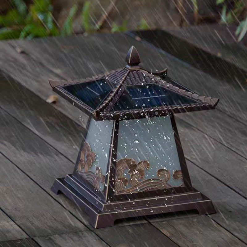 Chinese Solar Glass Palace Wave LED Outdoor Landscape Light