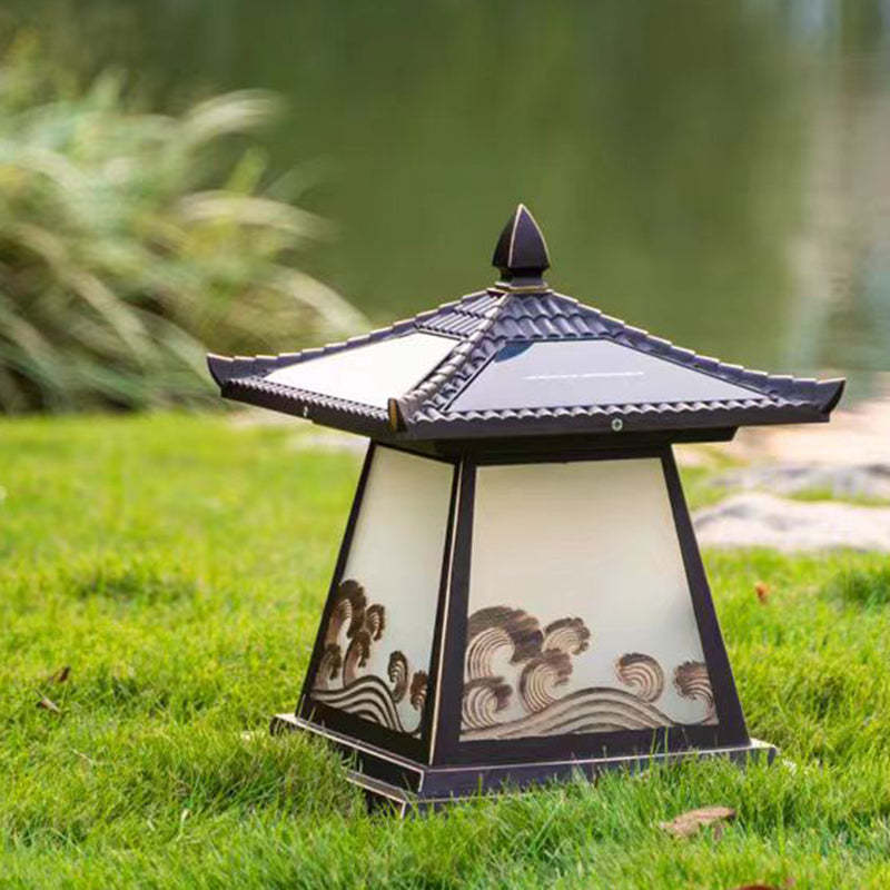Chinese Solar Glass Palace Wave LED Outdoor Landscape Light