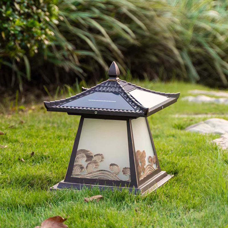 Chinese Solar Glass Palace Wave LED Outdoor Landscape Light