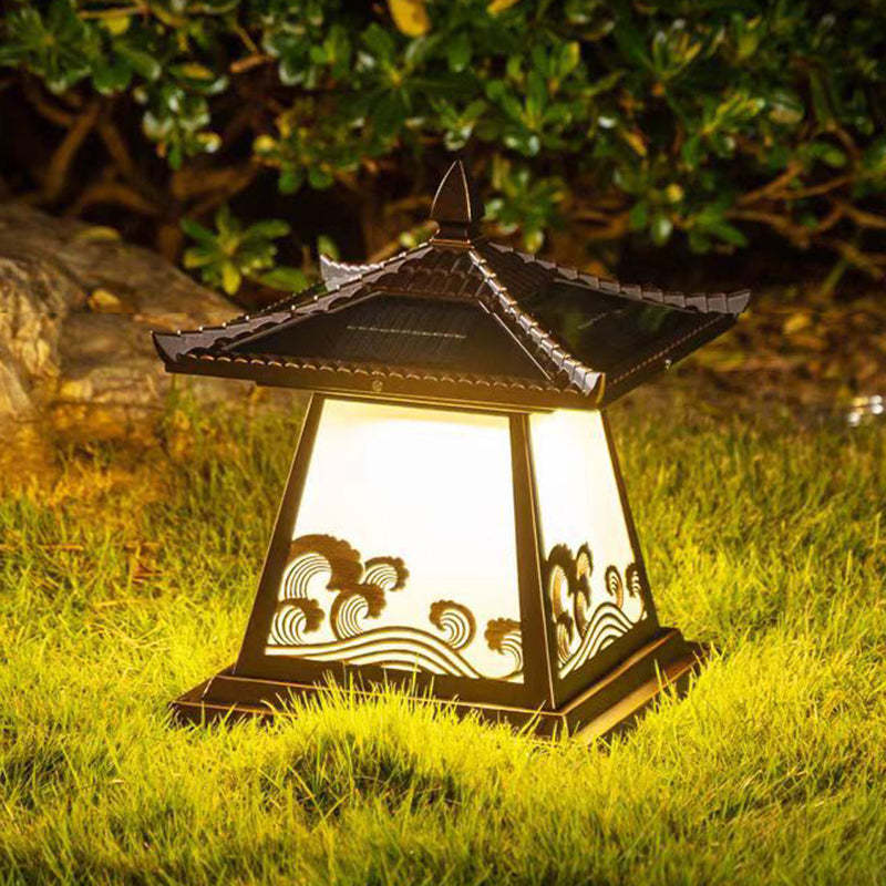 Chinese Solar Glass Palace Wave LED Outdoor Landscape Light