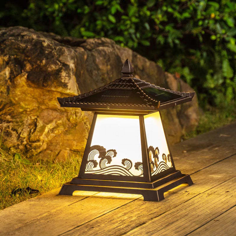 Chinese Solar Glass Palace Wave LED Outdoor Landscape Light