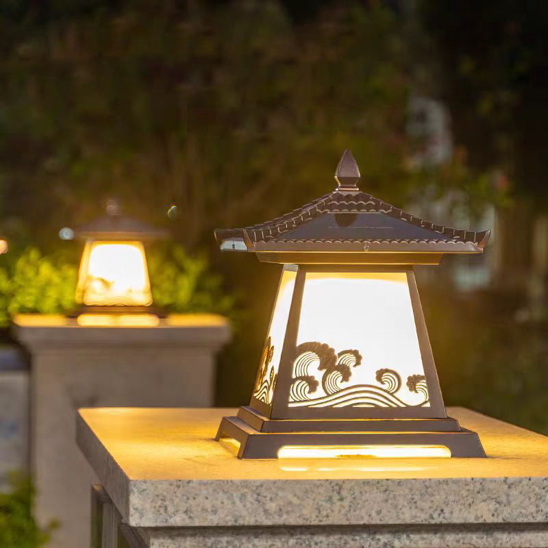 Chinese Solar Glass Palace Wave LED Outdoor Landscape Light