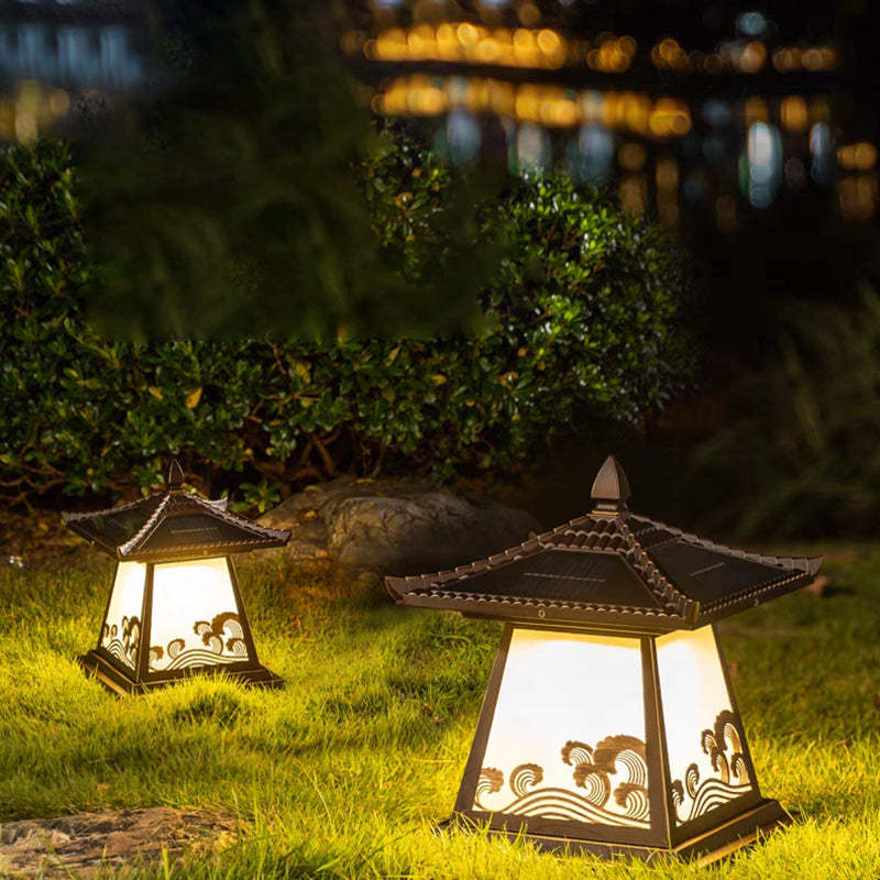 Chinese Solar Glass Palace Wave LED Outdoor Landscape Light