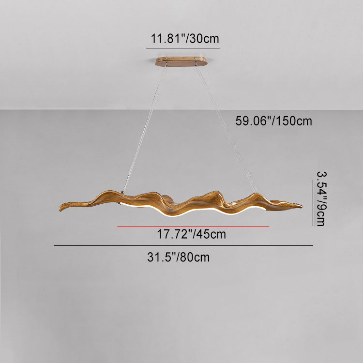 Japanese Silica Wavy Imitation Island Chandelier