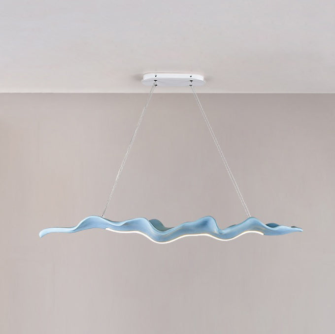 Japanese Silica Wavy Imitation Island Chandelier