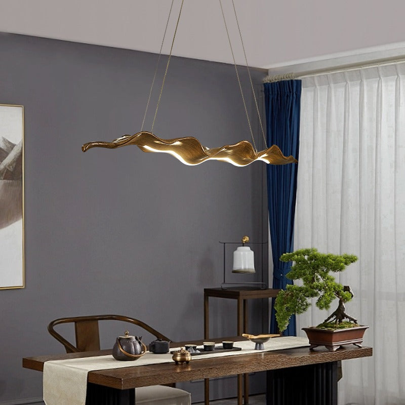 Japanese Silica Wavy Imitation Island Chandelier
