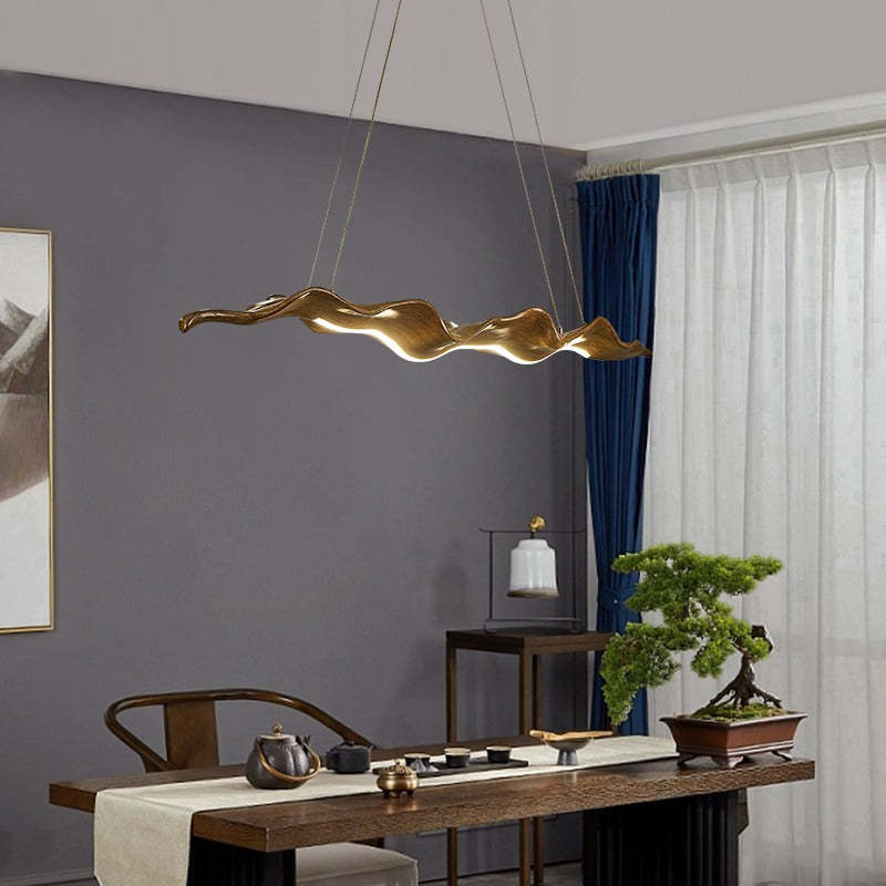 Japanese Silica Wavy Imitation Island Chandelier