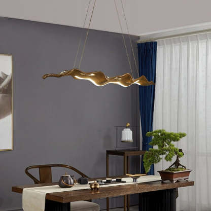 Japanese Silica Wavy Imitation Island Chandelier