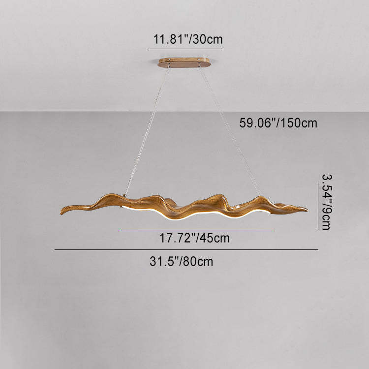 Japanese Silica Wavy Imitation Island Chandelier