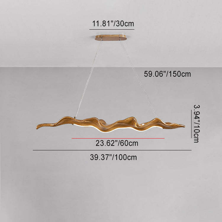 Japanese Silica Wavy Imitation Island Chandelier