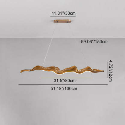 Japanese Silica Wavy Imitation Island Chandelier