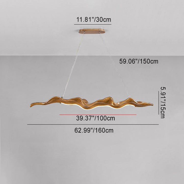 Japanese Silica Wavy Imitation Island Chandelier