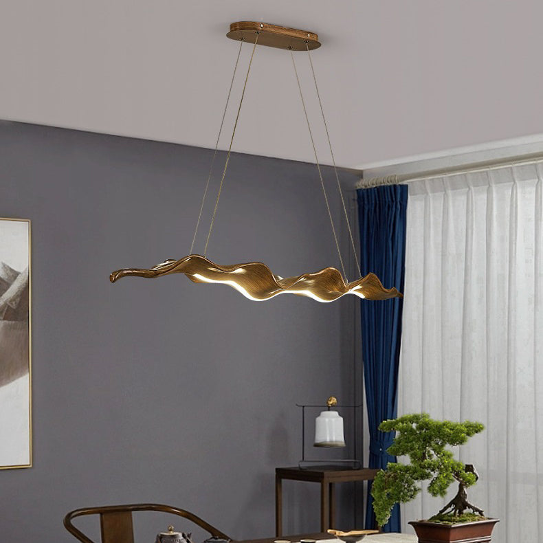 Japanese Silica Wavy Imitation Island Chandelier